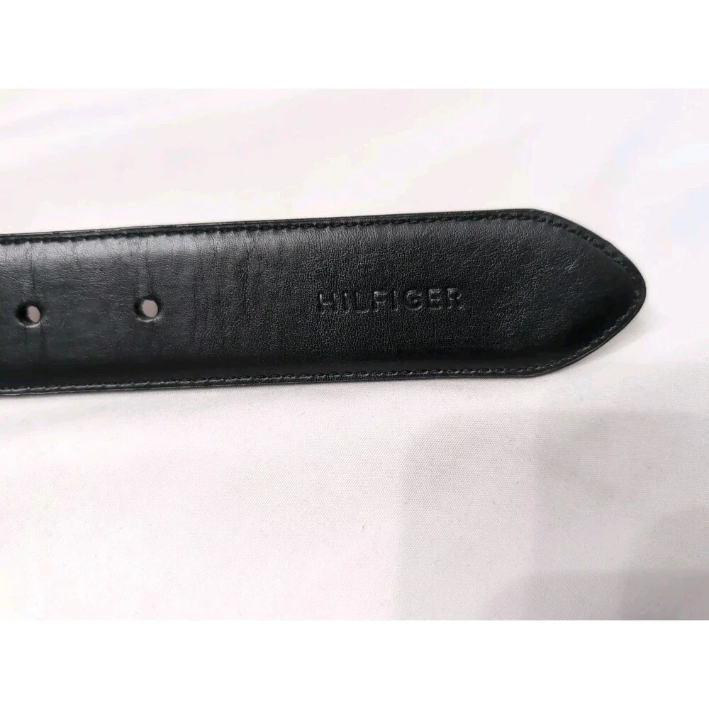 TOMMY HILFIGER MENS REVERSIBLE BELT 36 FAUX LEATHER BROWN/BLACK  SILVER BUCKLE
